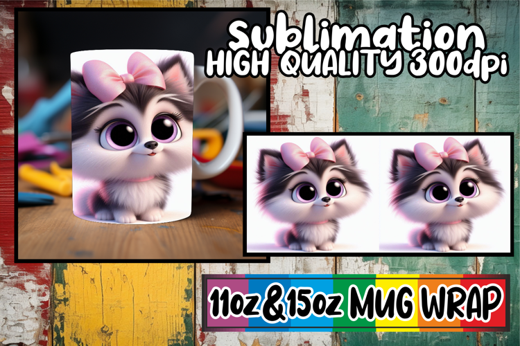 Enchanting evenings 11oz 15oz mug wrap, 3D Dog