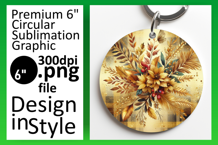 Artistic Round Design Car Coaster , Autumn Flower