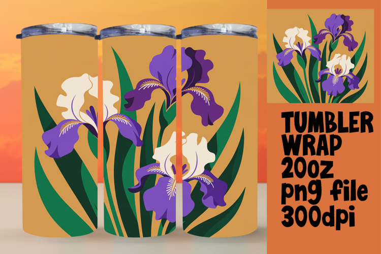 BOLD 20oz Tumbler Artwork for Sublimation , Flowers