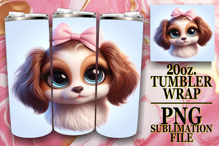 SWEET HARMONY 20oz TUMBLER WRAP, 3D Dog