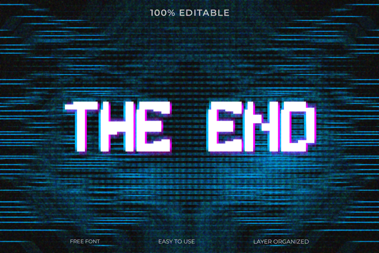 Pixel Art Glitch Text Effect Photoshop Template example image 1