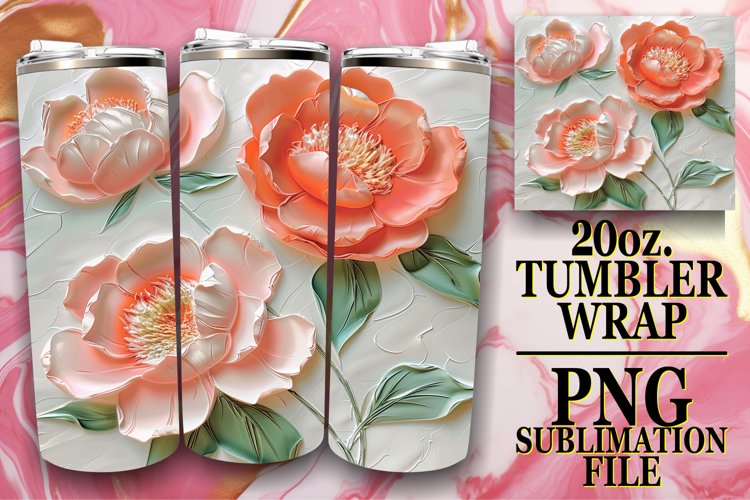 White Blossom Serenity: Sublimation 20oz Tumbler example image 1