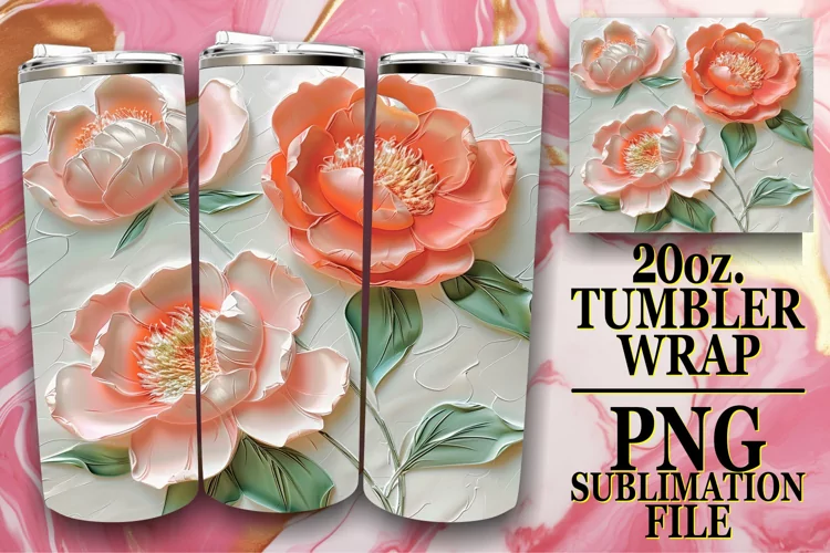 White Blossom Serenity: Sublimation 20oz Tumbler