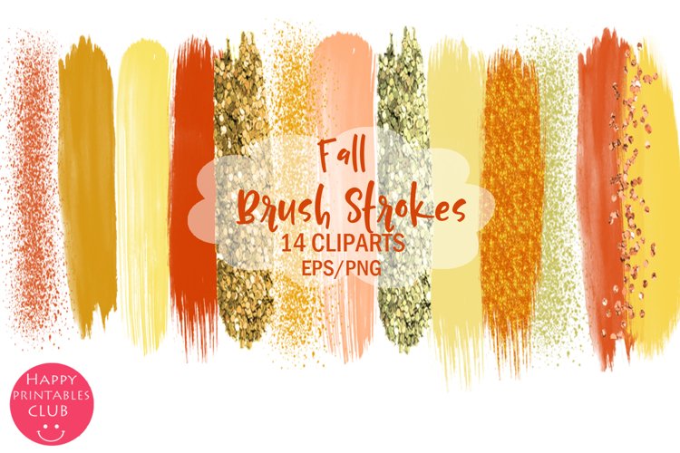 Fall Brush Strokes Clipart I Brush Strokes Clipart example image 1