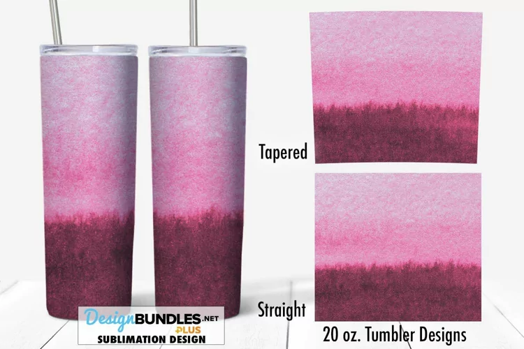 Fuchsia Ombre Watercolor Tumbler PNG | 20 oz. Tumbler Wrap