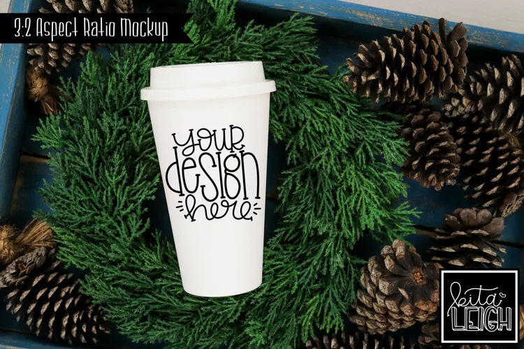 To Go Coffee Pinecone Christmas and Fall Mockup Photo