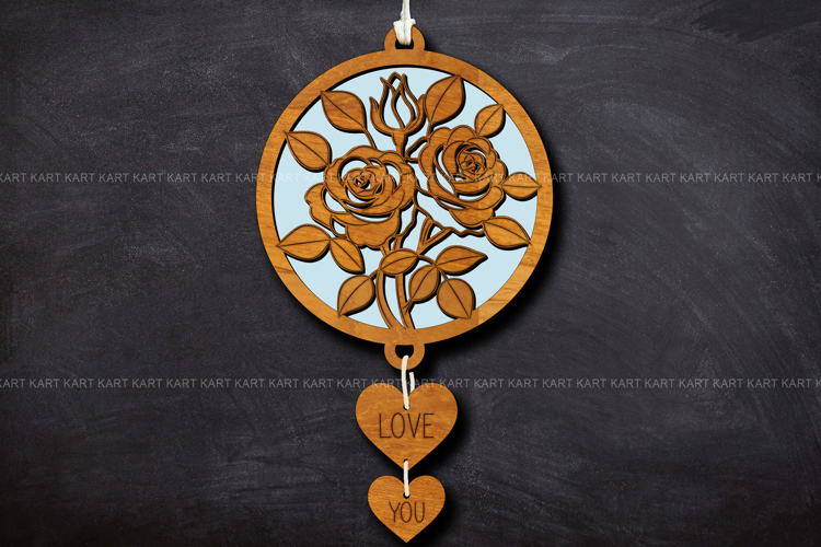 Roses Sun catcher svg Laser cut file example image 1