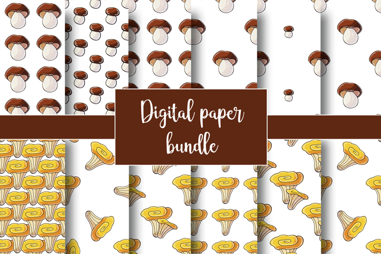 Seamless pattern with forest mushrooms. Illustration