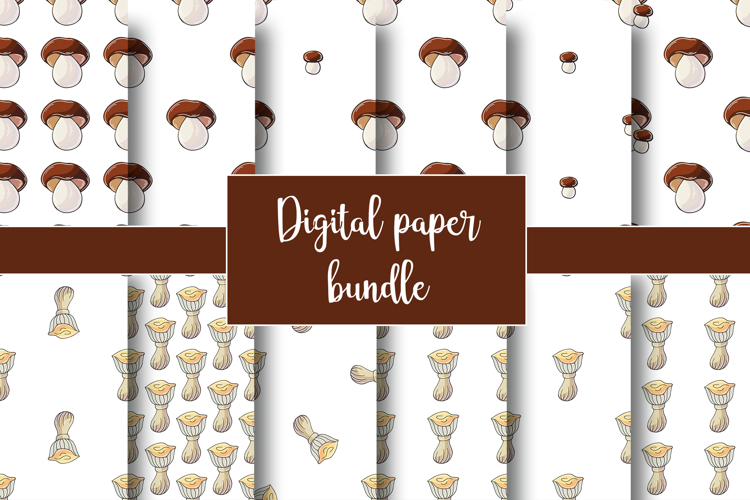 Seamless pattern with forest mushrooms. Boletus