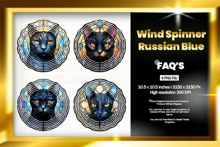 Russian Blue Wind Spinner Sublimation - 04 Variation