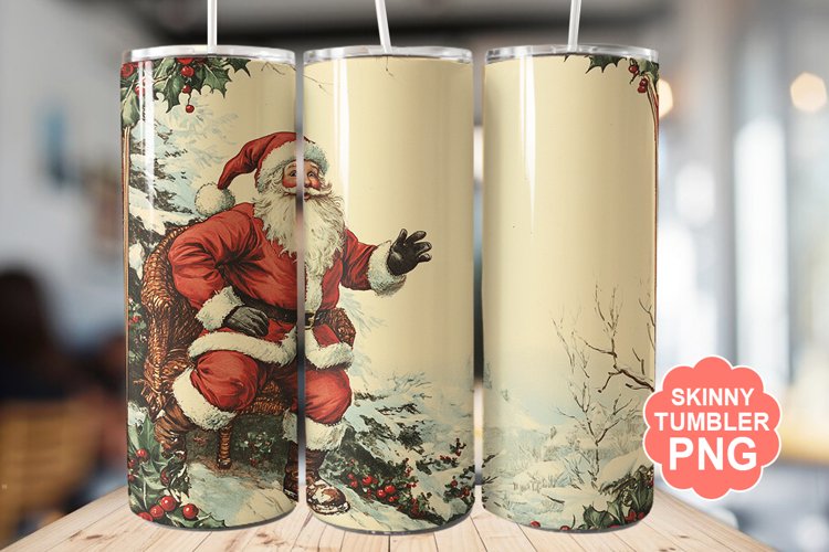 Santa Christmas Tumbler | Christmas Tumbler Wrap