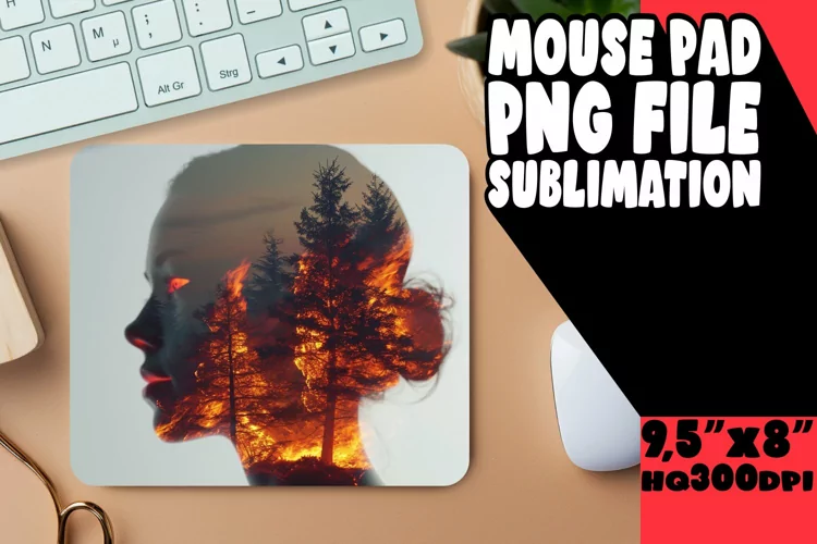 Inferno Animal Print Mouse Pad - Sublimation, Abstract