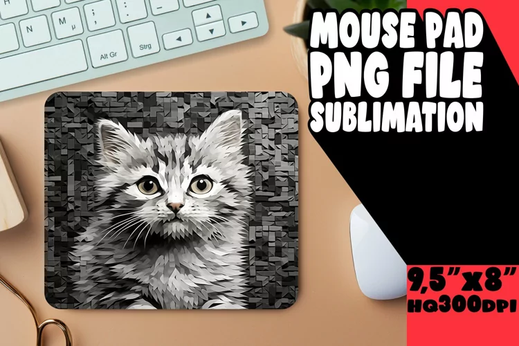 Funny Cat Expressions Mouse Pad Pattern