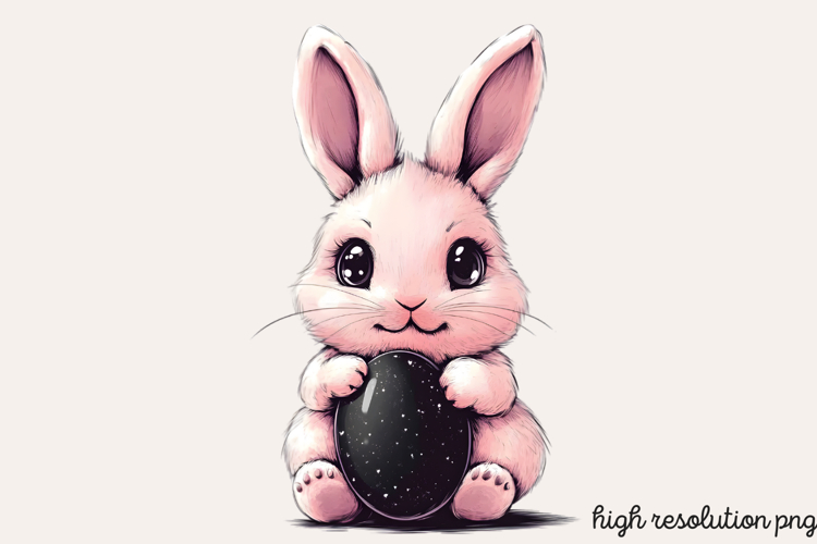 Pink Black Easter Clipart PNG