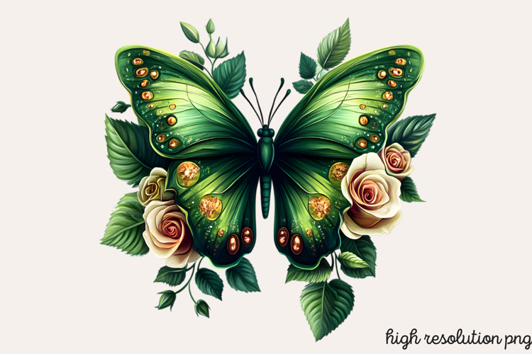 Butterfly Flowers Clipart PNG