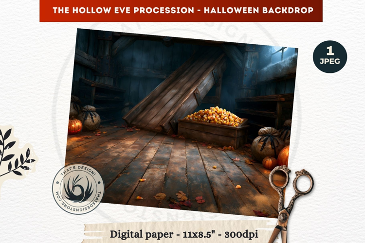 Gothic Halloween background - Hollow Eve Procession Backdrop