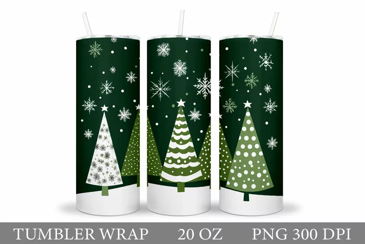 Christmas Tree Tumbler Sublimation. Christmas Tumbler Design