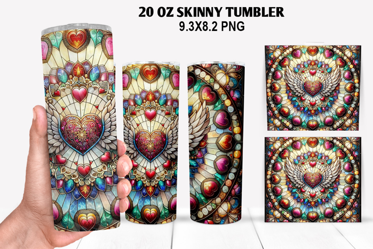 Valentine Skinny Tumbler 20oz Wrap Design, Valentine Tumbler