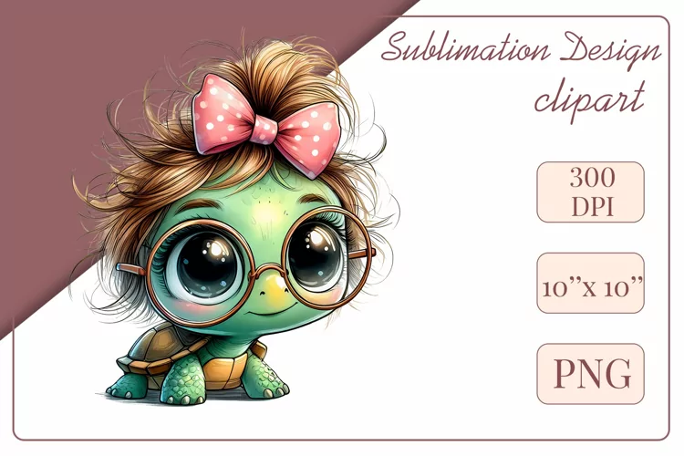 Cute and Funny Turtle | Sublimation Design| Clipart | Png