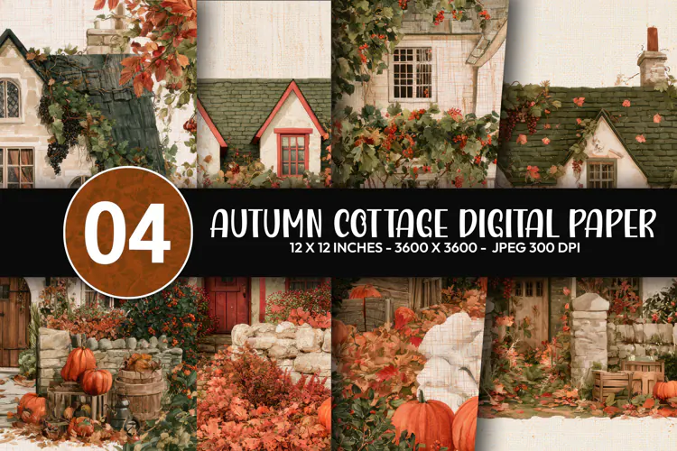 Autumn Cottage Digital Paper