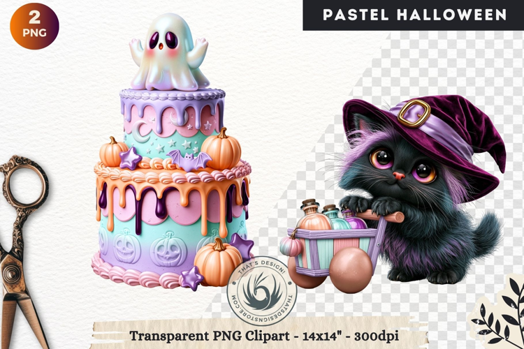 Cute Halloween Pastel characters Clipart sublimation