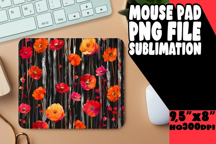 Stylish Petal Striped Mouse Mat - Sleek Look