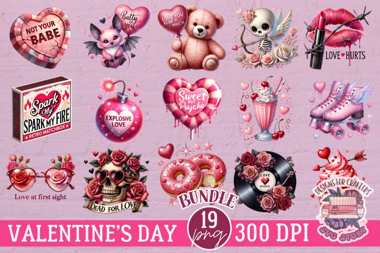 Valentine’s Day bundle Tshirt Design 19 PNG files