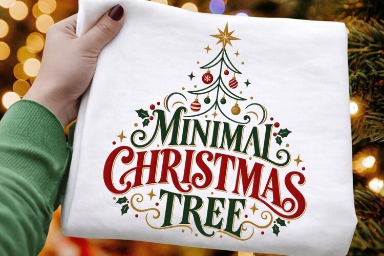 Minimal Christmas Tree PNG - Modern Vintage Holiday Tree example image 1