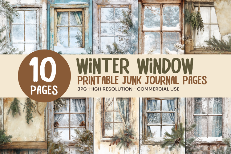 Winter Window Junk Journal Pages