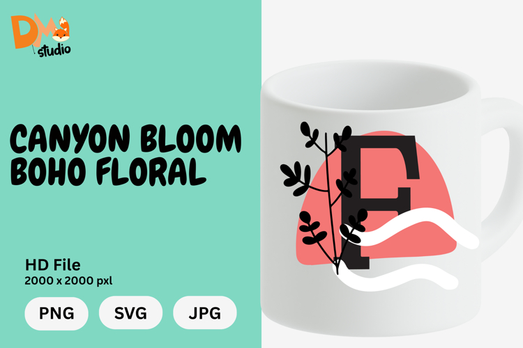 Canyon Bloom Boho Floral Monogram