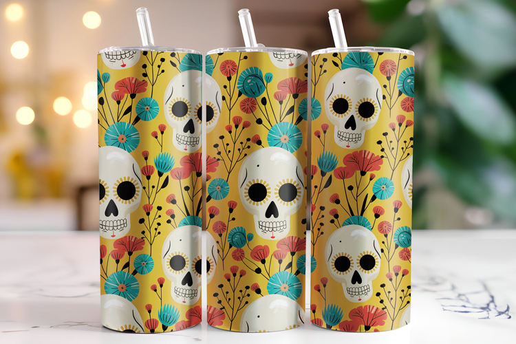 Halloween Skull Tumbler Wrap | Sublimation | Tumblers