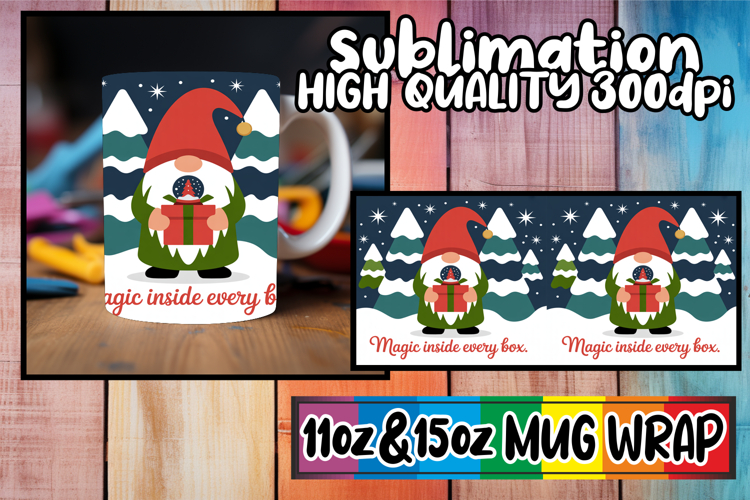 Sweet beginnings sublimation print wrap, Holiday Gnome