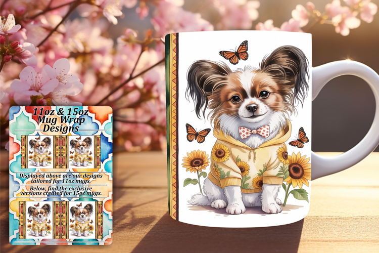 Enchanting 15oz Mug Wrap Png Template , Cute Dog