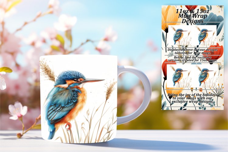 Birds on Branches Spring Wrap 11oz/15oz Sublimation example image 1