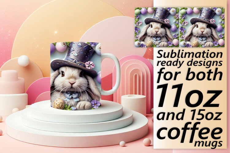 Joyful Spring Bunny Mug Sublimation 15oz