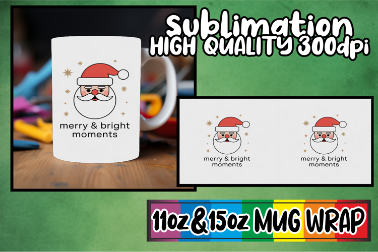 Cheerful journeys 11oz 15oz sublimation wrap, Funny Santa
