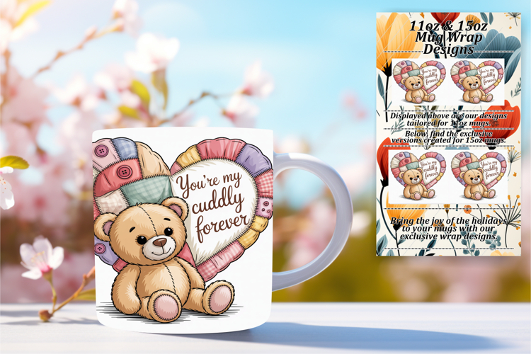 Eye-Catching 15oz Mug Wrap Png Template , Valentines Day