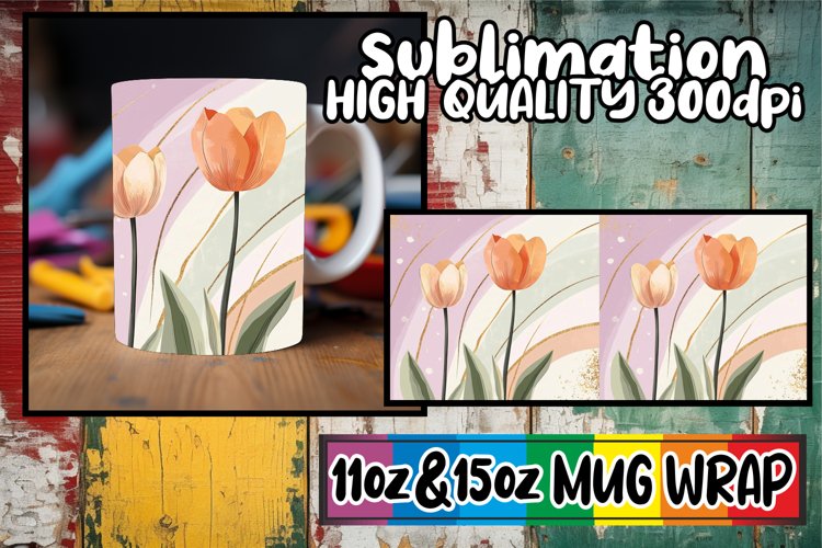 Inspiring mornings 11oz 15oz sublimation wrap, Flower