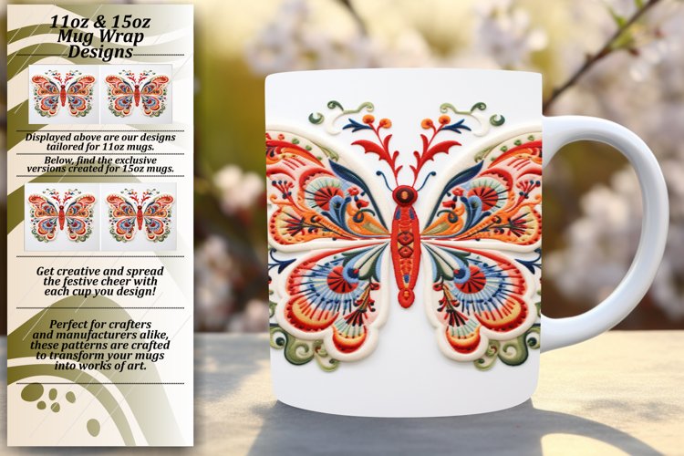 Lively Butterfly Art Mug Wrap example image 1