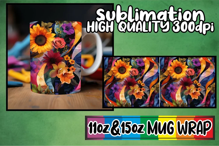 Abstract Color Burst Mug Design 11oz/15oz