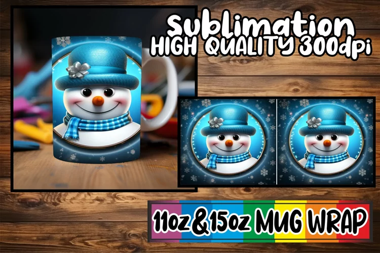 Jolly Snowman Winter Mug Wrap - Sublimation Joy