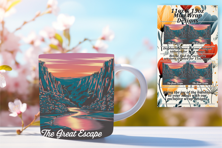 Vibrant 11oz Mug Wrap Png Template , Adventure