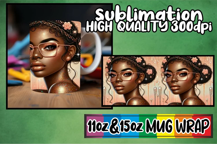 Sweet memories 11oz 15oz sublimation wrap, Afro Girl