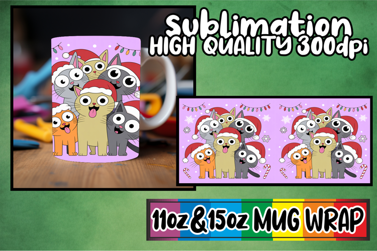 Serene thoughts 11oz 15oz sublimation wrap, Funny Cat