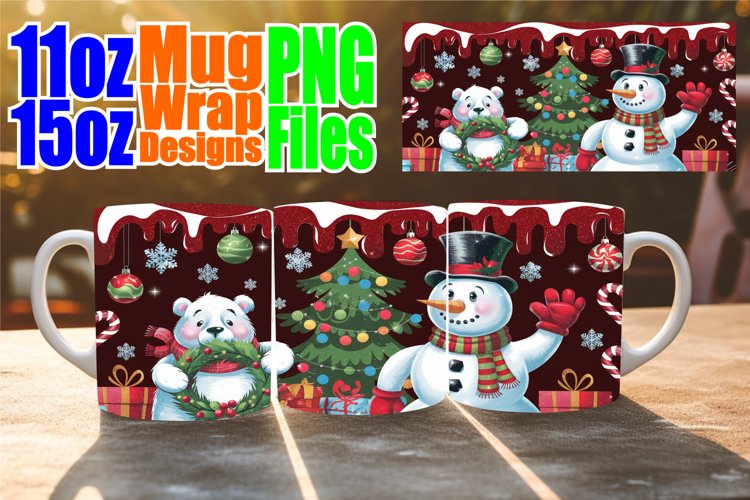 Radiant moments sublimation 11oz 15oz mug wrap, Santa