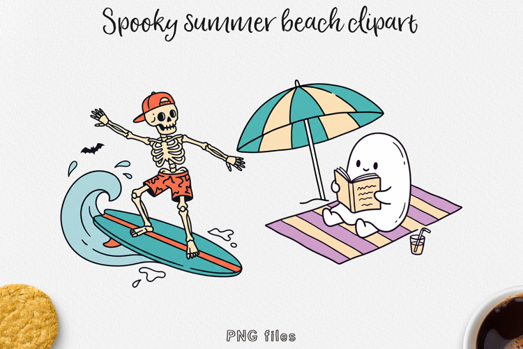 Summer Halloween Clipart Beach PNG Designs.