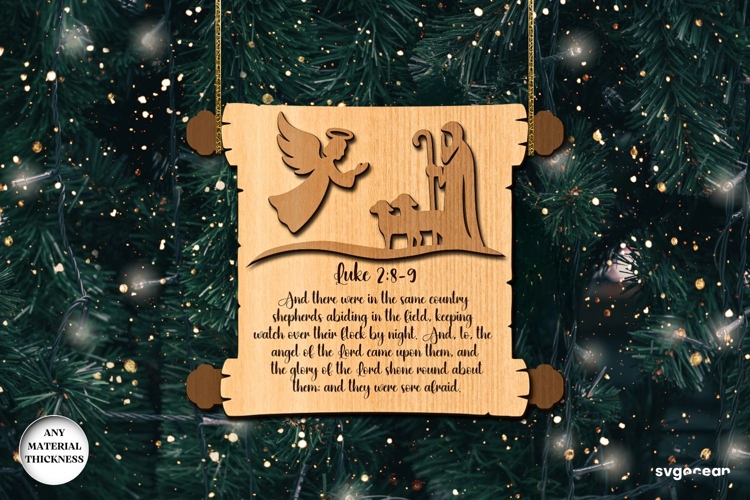 Nativity Scroll Ornament Laser Cut | Glowforge | SVG