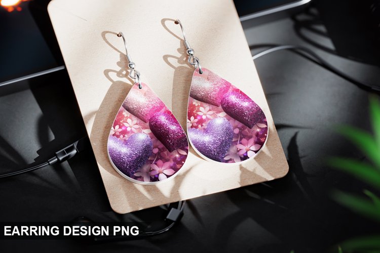 Valentines Day Teardrop Sublimation- Valentines Day Earring