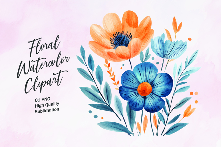 Watercolor Flowers Image 10