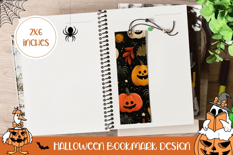 Cartoon Halloween Pumpkins Bookmark, Halloween Bookmark PNG